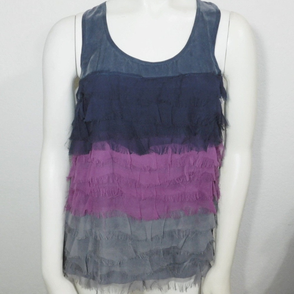 Small 100% Silk MM COUTURE by MISS ME Gray Purple